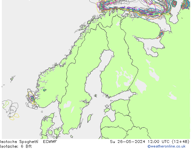 Isotachs Spaghetti ECMWF Su 26.05.2024 12 UTC