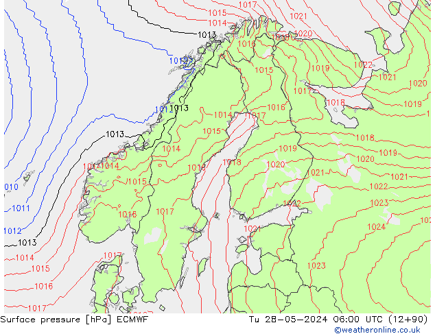 pression de l'air ECMWF mar 28.05.2024 06 UTC