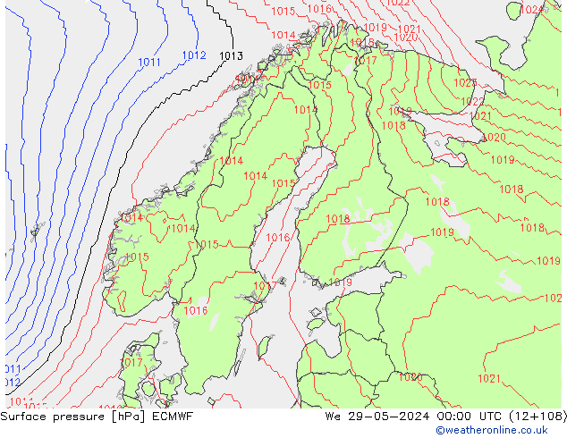 приземное давление ECMWF ср 29.05.2024 00 UTC