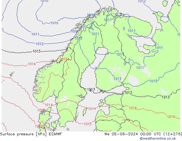 pression de l'air ECMWF mer 05.06.2024 00 UTC