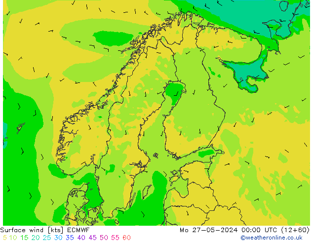 Vento 10 m ECMWF lun 27.05.2024 00 UTC