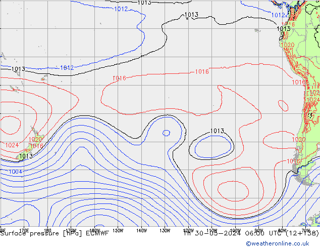 Luchtdruk (Grond) ECMWF do 30.05.2024 06 UTC