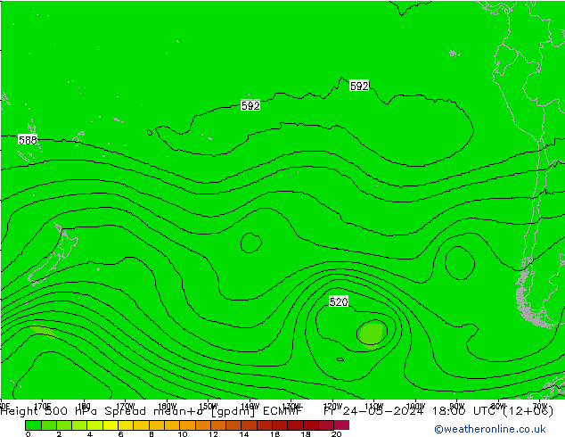 Height 500 hPa Spread ECMWF Fr 24.05.2024 18 UTC