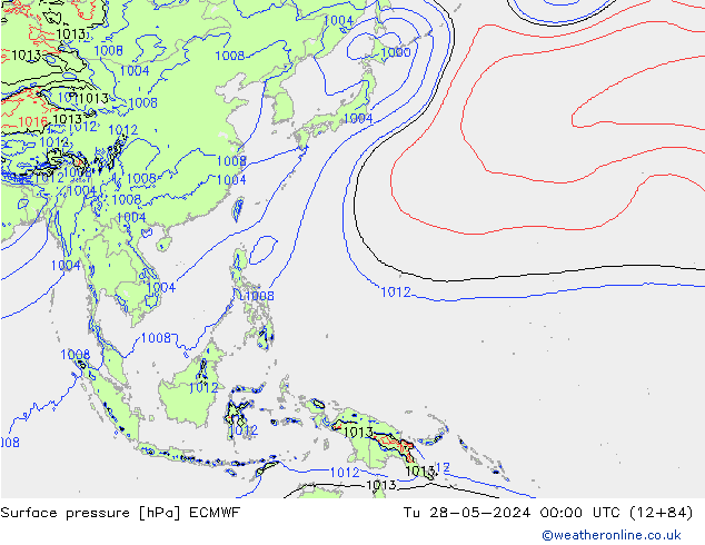 Presión superficial ECMWF mar 28.05.2024 00 UTC