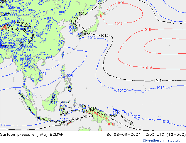 ciśnienie ECMWF so. 08.06.2024 12 UTC