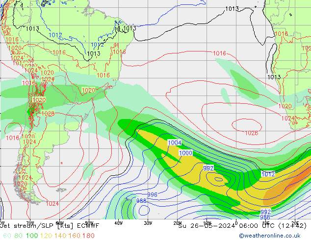 Jet stream/SLP ECMWF Ne 26.05.2024 06 UTC