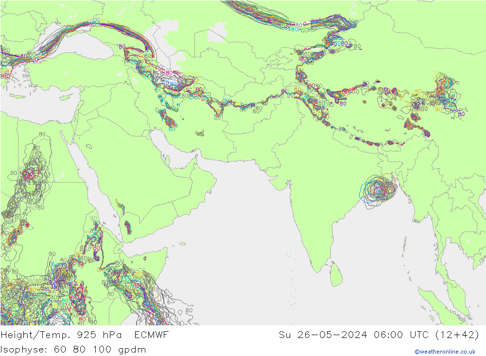 Géop./Temp. 925 hPa ECMWF dim 26.05.2024 06 UTC