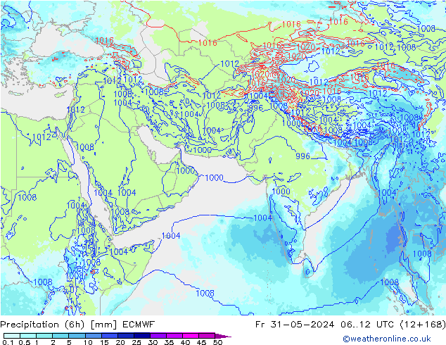 Precipitação (6h) ECMWF Sex 31.05.2024 12 UTC