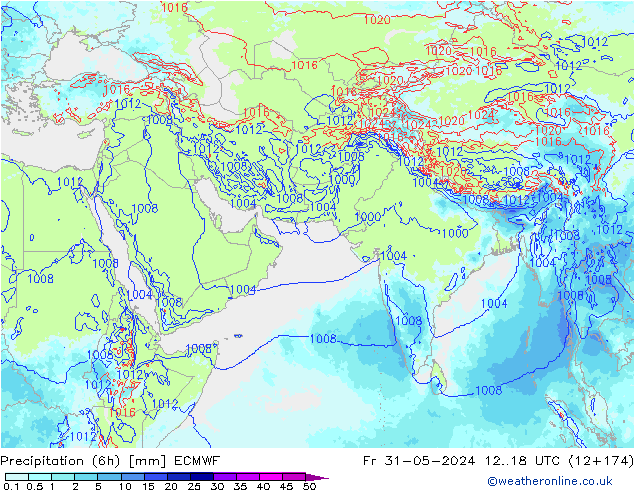 Yağış (6h) ECMWF Cu 31.05.2024 18 UTC