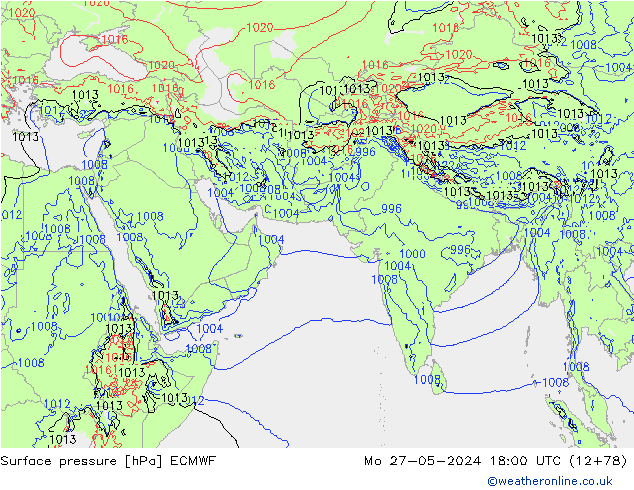 Luchtdruk (Grond) ECMWF ma 27.05.2024 18 UTC