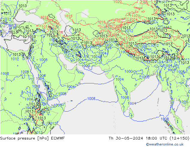 приземное давление ECMWF чт 30.05.2024 18 UTC