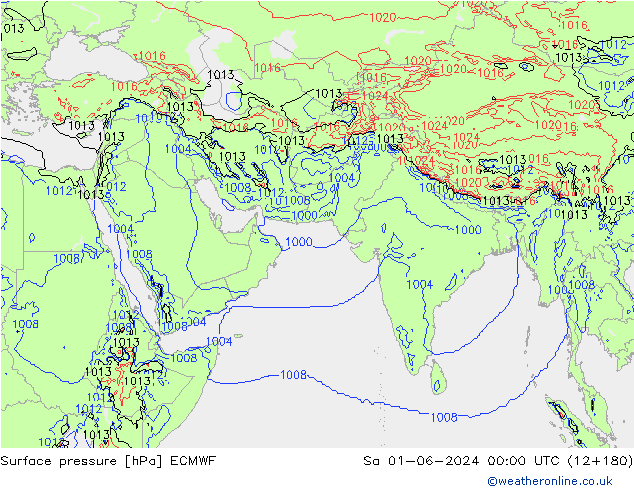 地面气压 ECMWF 星期六 01.06.2024 00 UTC