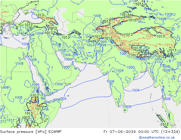 Surface pressure ECMWF Fr 07.06.2024 00 UTC