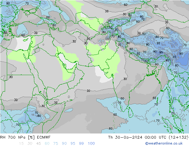 RH 700 hPa ECMWF Th 30.05.2024 00 UTC