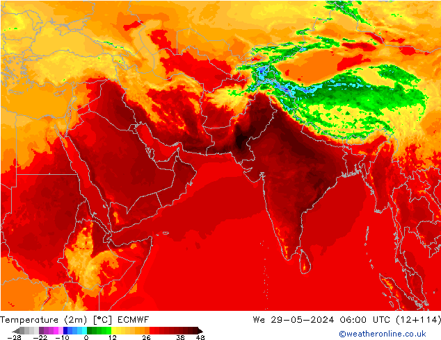 température (2m) ECMWF mer 29.05.2024 06 UTC