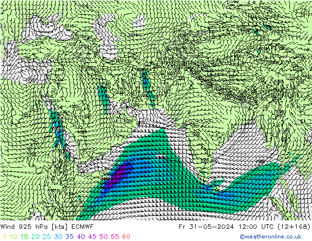 Wind 925 hPa ECMWF Fr 31.05.2024 12 UTC