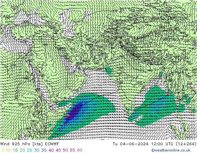 Vento 925 hPa ECMWF Ter 04.06.2024 12 UTC