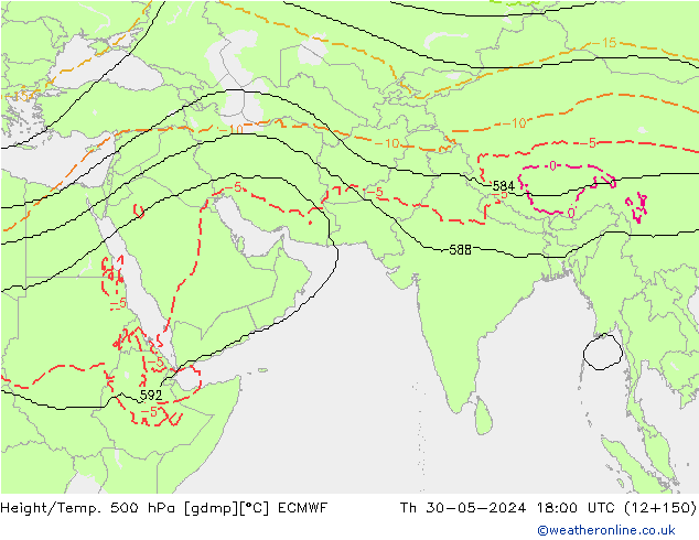 Height/Temp. 500 hPa ECMWF 星期四 30.05.2024 18 UTC