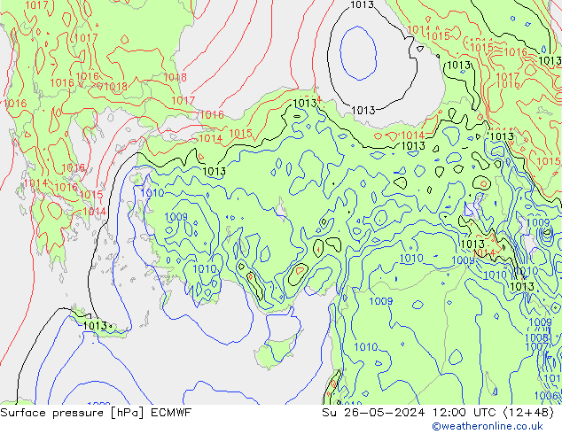 Surface pressure ECMWF Su 26.05.2024 12 UTC