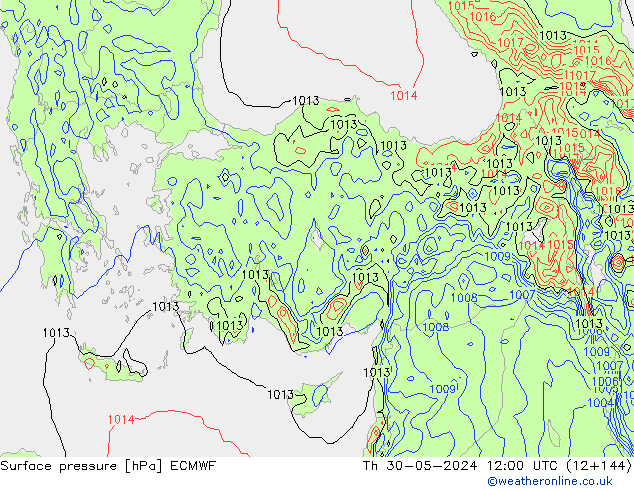 Surface pressure ECMWF Th 30.05.2024 12 UTC