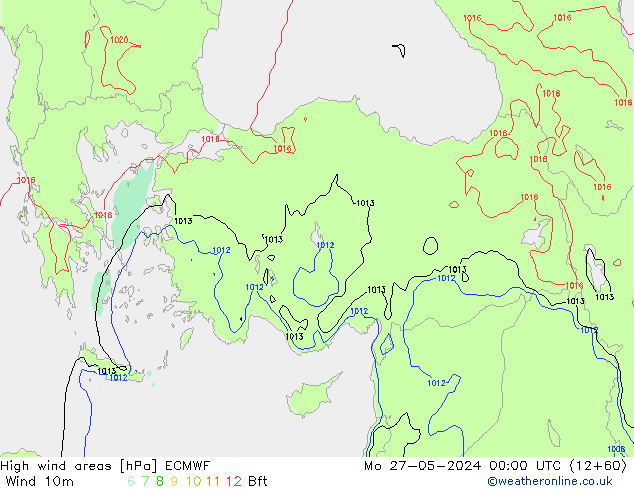 High wind areas ECMWF Po 27.05.2024 00 UTC