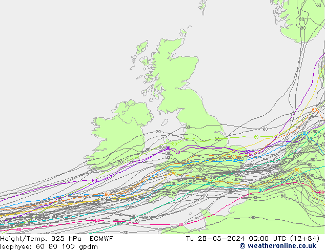 Height/Temp. 925 hPa ECMWF Ter 28.05.2024 00 UTC