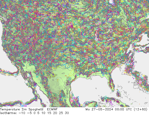 Temperaturkarte Spaghetti ECMWF Mo 27.05.2024 00 UTC