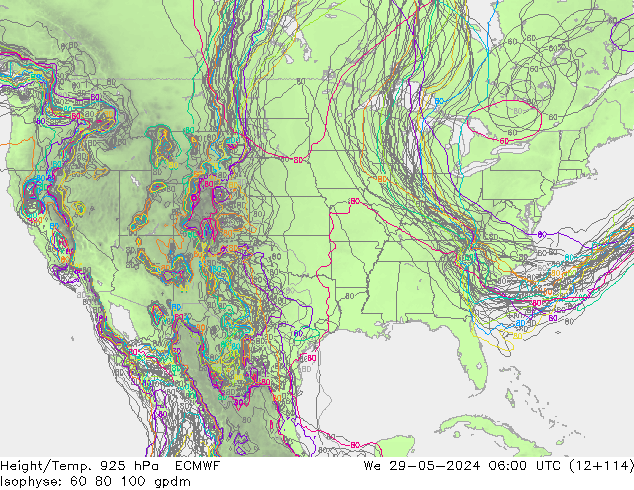 Height/Temp. 925 hPa ECMWF We 29.05.2024 06 UTC