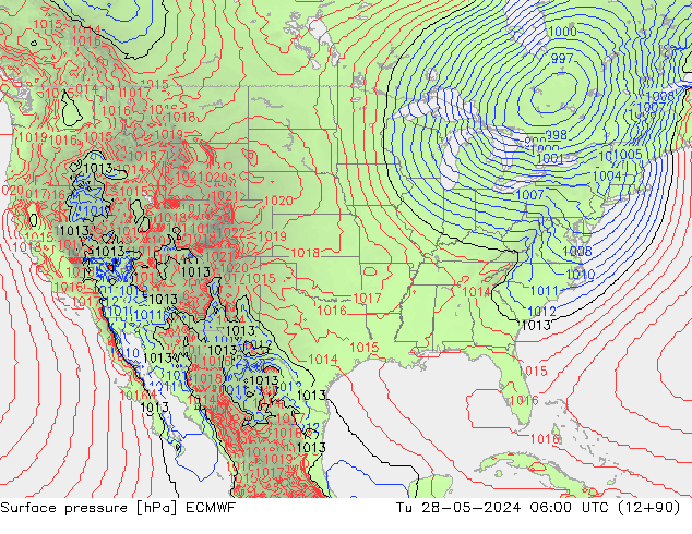 Surface pressure ECMWF Tu 28.05.2024 06 UTC