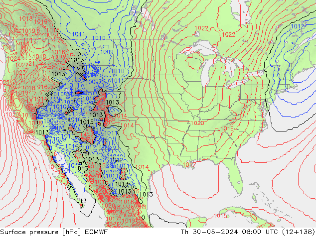 приземное давление ECMWF чт 30.05.2024 06 UTC