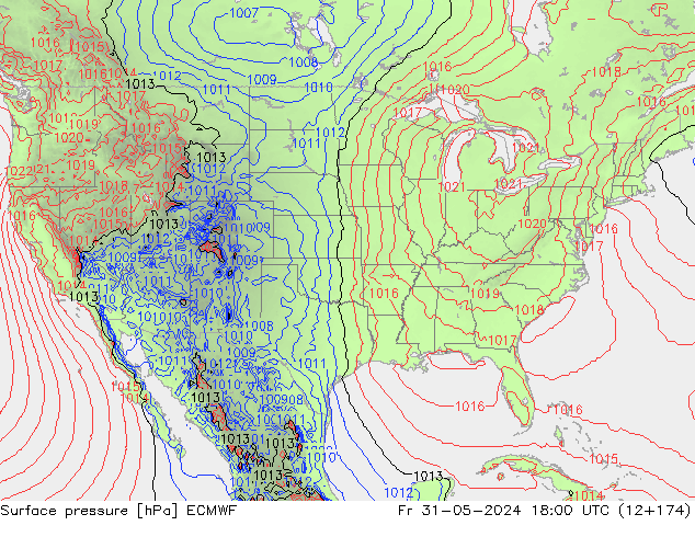 ciśnienie ECMWF pt. 31.05.2024 18 UTC