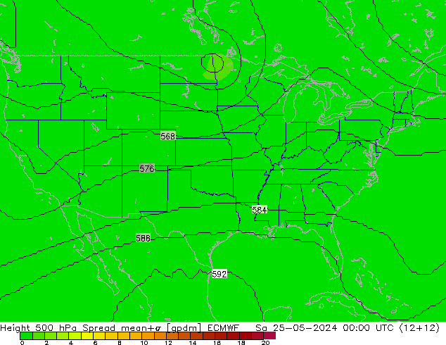 Height 500 hPa Spread ECMWF  25.05.2024 00 UTC