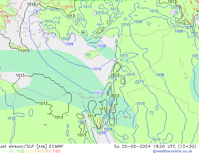 джет/приземное давление ECMWF сб 25.05.2024 18 UTC