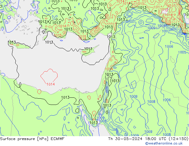 приземное давление ECMWF чт 30.05.2024 18 UTC