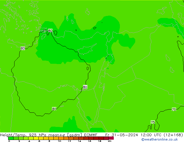 Géop./Temp. 925 hPa ECMWF ven 31.05.2024 12 UTC