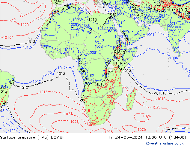 pression de l'air ECMWF ven 24.05.2024 18 UTC