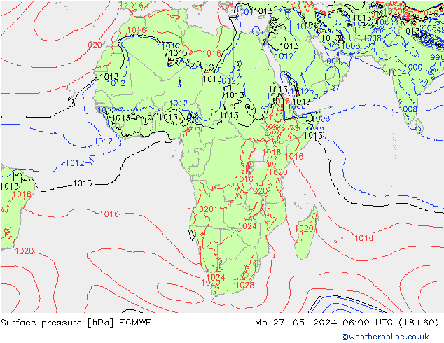 pression de l'air ECMWF lun 27.05.2024 06 UTC