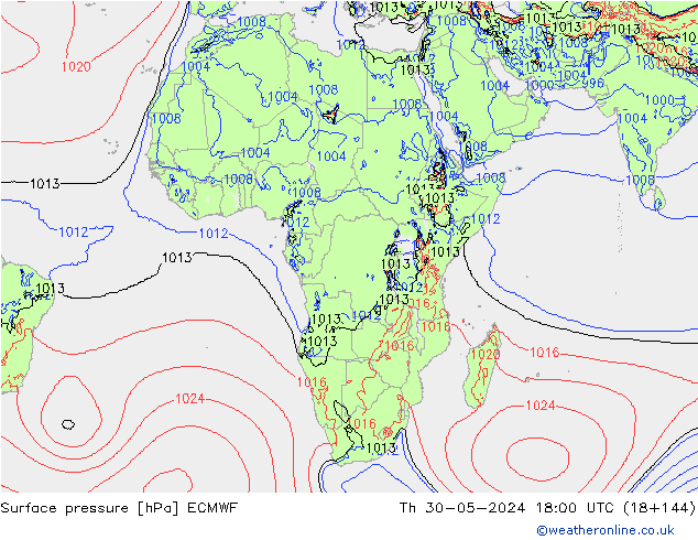 pression de l'air ECMWF jeu 30.05.2024 18 UTC