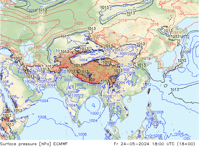 приземное давление ECMWF пт 24.05.2024 18 UTC