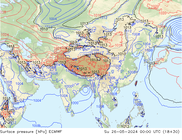 Surface pressure ECMWF Su 26.05.2024 00 UTC