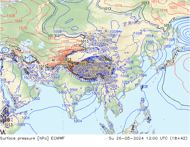 Yer basıncı ECMWF Paz 26.05.2024 12 UTC