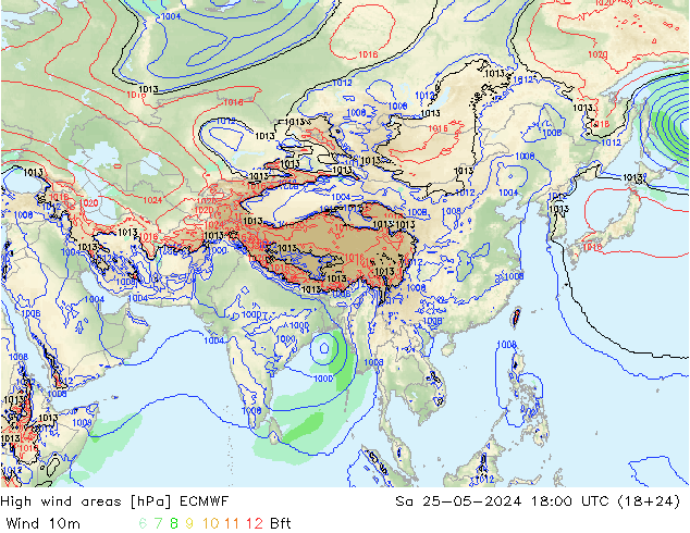 Windvelden ECMWF za 25.05.2024 18 UTC