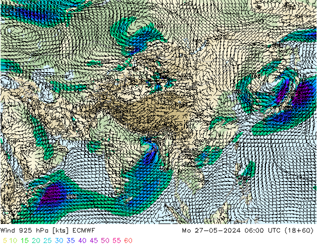 Wind 925 hPa ECMWF Mo 27.05.2024 06 UTC