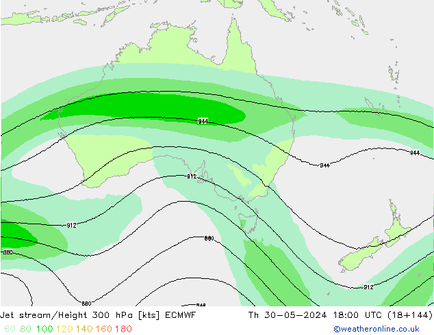 Prąd strumieniowy ECMWF czw. 30.05.2024 18 UTC