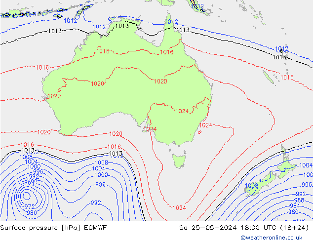 pression de l'air ECMWF sam 25.05.2024 18 UTC