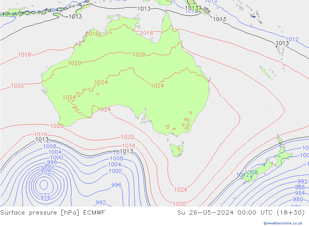 Surface pressure ECMWF Su 26.05.2024 00 UTC