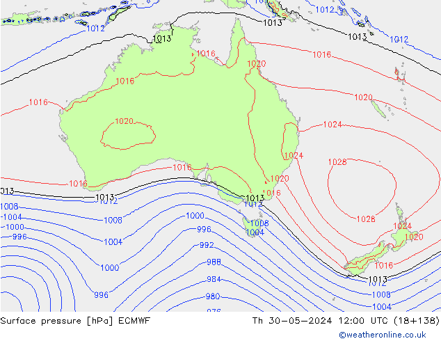 Yer basıncı ECMWF Per 30.05.2024 12 UTC