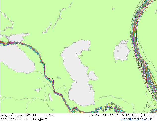 Yükseklik/Sıc. 925 hPa ECMWF Cts 25.05.2024 06 UTC