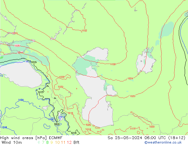 Windvelden ECMWF za 25.05.2024 06 UTC