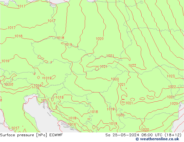 ciśnienie ECMWF so. 25.05.2024 06 UTC